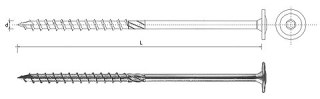 WKRĘT DO DREWNA Z KOŁNIERZEM NA TORX OCYNKOWANY 8*220MM T40