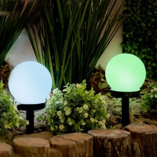 LAMPA SOLARNA KULA ATRIS BIAŁA 10CM RGB